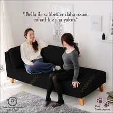 Bella Siyah Rahat Dinlenme Koltuğu Puf Koltuk Kanepe Josefin Koltuk Psikolog Koltuğu Terapi Koltuğu Bekleme Koltuğu