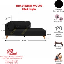 Bella Siyah Rahat Dinlenme Koltuğu Puf Koltuk Kanepe Josefin Koltuk Psikolog Koltuğu Terapi Koltuğu Bekleme Koltuğu