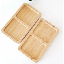 Bambu 2 Bölmeli Yağdanlık Altlığı Yağdanlık Altı Standı Sosluk Altlığı