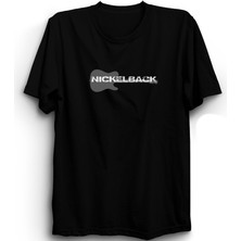 Nickelback, Guitar, Gitar, Rock Metal Müzik Grubu Siyah %100 Pamuk Tişört