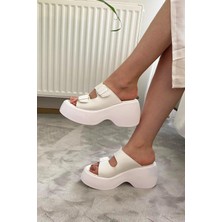 Kadın Oliver Beyaz Iki Tokalı Kalın Taban Ortopedik Sandalet K-3040