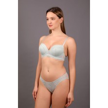 New Bra Açık Yeşil Kadın Destekli Sütyen Külot Takım