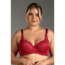New Bra Bordo Kadın Dantelli Desteksiz Sütyen