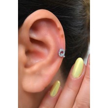 Sacce Scarves & Accessories Q Harfi Piercing Gümüş Renkli Harf Piercing Q