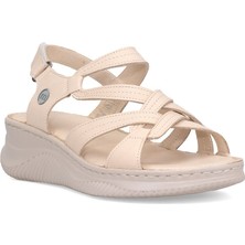 Mammamia D25YS-2265 Kadın Dolgu Topuk Sandalet Bej