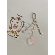 Rabbit Fairycore Coquette Tasarım Çanta Charmı Çanta Aksesuarı Çanta Süsü Anahtarlık