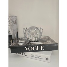 YNSK Luxury Dekoraitf Kristal Metal Damlalı Yuvarlak Cam Küre Obje - Modern Ev Ofis Dekorasyonu Lüks Masa Üstü Aksesuarı