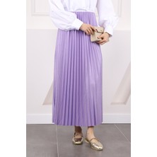 İmaj Butik Pudra Bel Lastikli Piliseli Etek