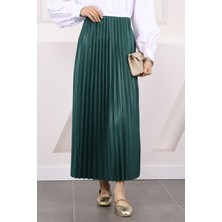 İmaj Butik Pudra Bel Lastikli Piliseli Etek