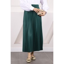 İmaj Butik Pudra Bel Lastikli Piliseli Etek