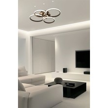 Modern 4'lü Yuvarlak Model Kumandalı 3 Renk (Beyaz / Sarı / Günışığı) Lüks LED Avize