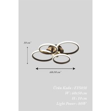 Modern 4'lü Yuvarlak Model Kumandalı 3 Renk (Beyaz / Sarı / Günışığı) Lüks LED Avize