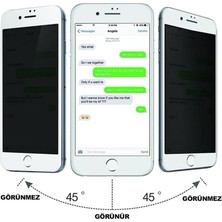 IPHONE 7 Plus/8 Plus Beyaz Hayalet Privacy Tam Kaplama Ekran Koruyucu Kırılmaz Cam