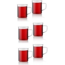 Mcreative Life 6'lı Ateşe Dayanıklı Cam 200 ml Kupa Bardak MIT1015