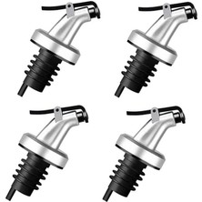 Mcreative Home 4 Adet Yağdanlık Tıpası Damlatmaz Şişe Ucu Dökme Ağızlığı Yağlık Sirkelik Sızdırmaz Kapaklı Tapa Gümüş