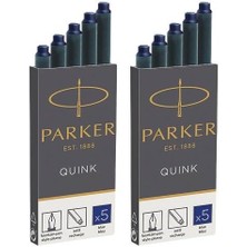 Quink Mürekkep Kartuşları - Uzun Format - 2 x 5'li Paket (10 Toplam) - Mavi