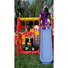 Kaydıraklı Salıncaklı Oyun Parkı – Bahçe & Anaokulu Için Çok Fonksiyonlu Set (Kırmızı)