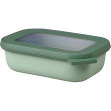 Mcreative - Multi Bowl Cirqula Rectangular - Kapaklı Saklama Kabı - Buzdolabı Için Hava Geçirmez Saklama Kutusu ve Mikrodalga Fırın Kabı Olarak Uygundur - 500 ml - Nordic Sage