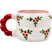 Mcreative Desenli El Boyama Kabartma Desen Krem Parlak Harmoni Kupa - El Işçiliği Hediyelik Kupa