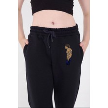 Modasize Lastikli Üç Iplik Baskılı Eşofman Pantolon - Lacivert