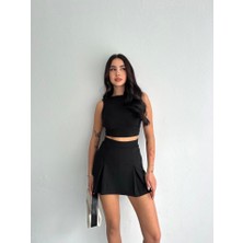 Modasize Şortlu Etek - Siyah