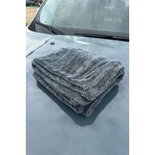 Ultra Kalın 1300 Gsm 50X80 cm Çift Taraflı Gri Renk Mikrofiber Oto Temizlik ve Kurulama Araba Bezi