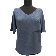 Merserize Cep Detaylı Bluz