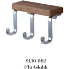 Selvi Ahşap Detaylı 3lü Askılık