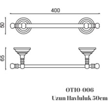 Ottoman Montajlı Banyo Havluluğu 50CM