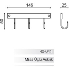 Bella Milas Üçlü Askılık (10 Yıl Paslanmaz Garantili)