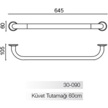 Bella 60CM Küvet Tutamağı (10 Yıl Paslanmaz Garantili)