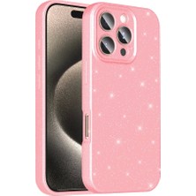 Apple iPhone 16 Pro Uyumlu Kılıf Kamera Korumalı Simli Lüks Koton Kapak