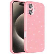 Apple iPhone 16 Plus Uyumlu Kılıf Kamera Korumalı Simli Lüks Koton Kapak