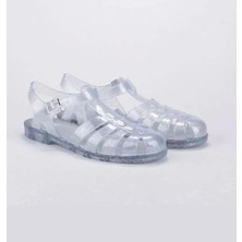 Igor S10262 Biarritz Glitter Kadın Sandalet Simli Gri Transparan
