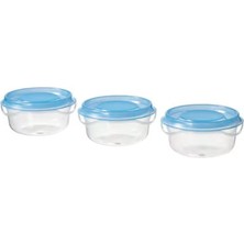 Pruta Gıda Kabı, Şeffaf/mavi, 70 Ml, 3 Adet
