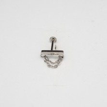 Zincir Sallantılı Paslanmaz Cerrahi Çelik Piercing… Gümüş/Silver Renkli (Targus Helix Conch Flat)
