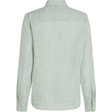 Tommy Hilfiger Ess Lınen Relaxed Shırt Kadın Yeşil Gömlek - WW0WW44679