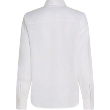 Tommy Hilfiger Ess Lınen Relaxed Shırt Kadın Beyaz Gömlek - WW0WW44679