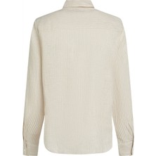 Tommy Hilfiger Ess Lınen Relaxed Shırt Kadın Beyaz Gömlek - WW0WW44679