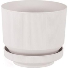 Omnipazar SO-S283 Dekoratif Tabaklı Lüks Çizgi Desenli Saksı 6 Litre