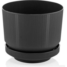 Omnipazar SO-S284 Dekoratif Tabaklı Lüks Çizgi Desenli Saksı 9 Litre