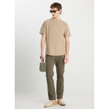 Wrangler Bisiklet Yaka Bej Erkek T-Shirt W2510718614 Bej T-Shirt
