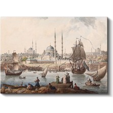 Istanbul Panoraması - Tarihi Yarımada ve Yelkenliler Kanvas Tablo