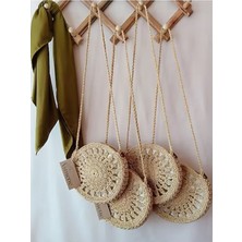 Hasır Çanta - El Örgüsü Hasır Omuz Çantası Askılı Çanta Kağıt Ip - Hediyelik Yazlık