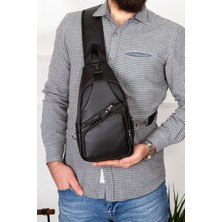 Teknotrust Yıkama Deri Göğüs Çantası Kulaklık Ve Şarj Çıkışlı Tek Kol Çarpraz Bodybag Mini Sırt Çanta