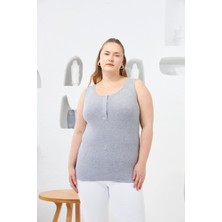 Rmg Ön Çıtçıtlı Büyük Beden Atlet Gri