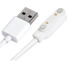 Robiz USB 2 Pin Pogo Kablo  Akıllı Saat Manyetik Sabitleyici Şarj Kablosu GT88 GT68 KW08 KW18 KW88 KW98 KW99 KW28 FS08 GV68 KW06