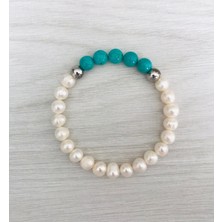 Mk Tasarım Gerçek Inci Turkuaz Bileklik MKT2025014