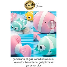 Kurmalı Balık Bebek Banyo Oyuncağı Arkadaşı Deniz Şişme Havuz Küvet Suda Yüzen Eğlenceli Oyuncak
