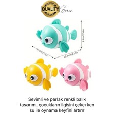 Kurmalı Balık Bebek Banyo Oyuncağı Arkadaşı Deniz Şişme Havuz Küvet Suda Yüzen Eğlenceli Oyuncak